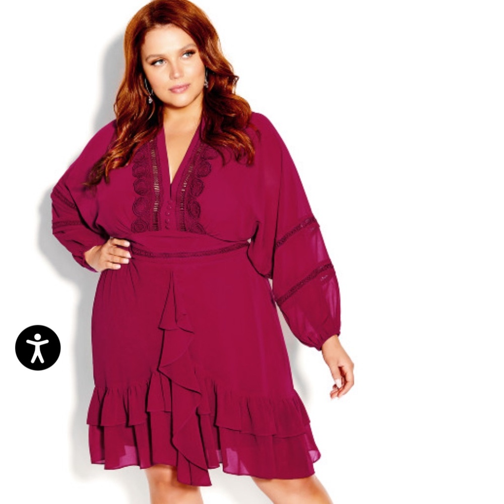 Magenta plus size dress